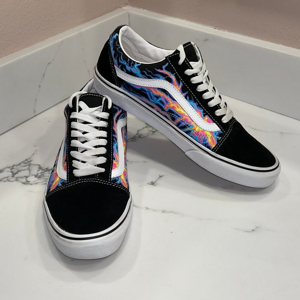 Vans‎ Old Skool Electric Flame Glow in the Dark Sneaker 9 Men's, 10.5 Women's